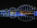 Dzelzceļa tilts naktī. Foto: Sarma Andersone