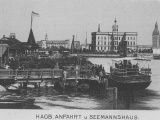 Daugavas piestātne Āgenskalnā 20.gs. sākumā<br>Avots: commons.wikimedia.org