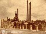 Rīgas pilsētas elektrocentrāle Andrejsalā 20. gs. sākumā<br><i>Foto no AS „Latvenergo” Enerģētikas muzeja krājuma</i>