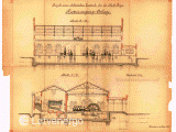 Blueprint of the machine room and equipment at the Riga city power plant developed in 1902 by renowned German engineer Oskar von Miller<br><i>Blueprint from the Latvenergo AS Power Industry Museum archives</i>